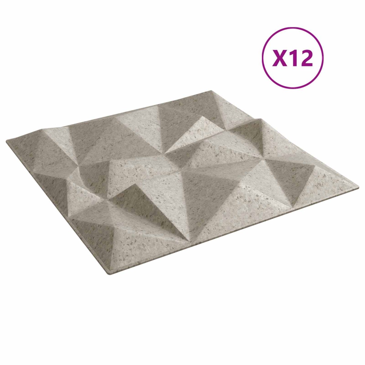 vidaXL Πάνελ τοίχου 12 τμχ. 50 x 50 cm Διαμάντι Μπετόν Φελιζόλ XPS