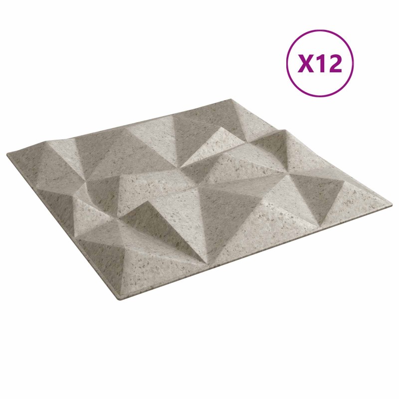 vidaXL Πάνελ τοίχου 12 τμχ. 50 x 50 cm Διαμάντι Μπετόν Φελιζόλ XPS