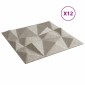 vidaXL Πάνελ τοίχου 12 τμχ. 50 x 50 cm Διαμάντι Μπετόν Φελιζόλ XPS