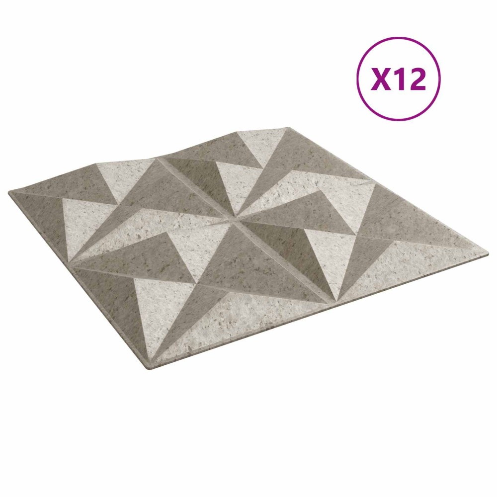 vidaXL Πάνελ τοίχου 12 τμχ. 50 x 50 cm Οριγκάμι Μπετόν Φελιζόλ XPS