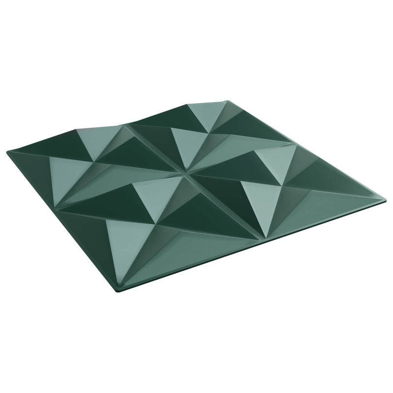 vidaXL Πάνελ τοίχου 24 τμχ. 50 x 50 cm Οριγκάμι Πράσινο Φελιζόλ XPS