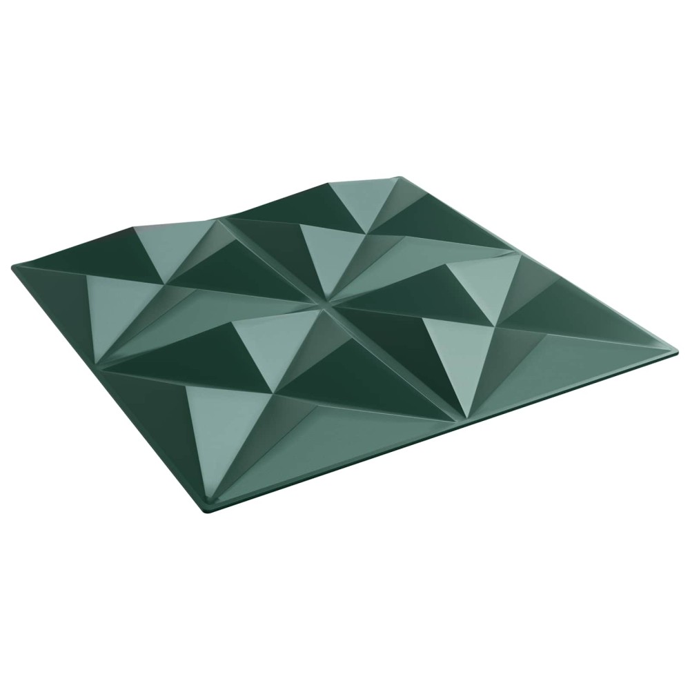 vidaXL Πάνελ τοίχου 48 τμχ. 50 x 50 cm Οριγκάμι Πράσινο Φελιζόλ XPS