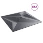 vidaXL Πάνελ τοίχου 12 τμχ. 50 x 50 cm Αστέρι Γκρι Φελιζόλ XPS