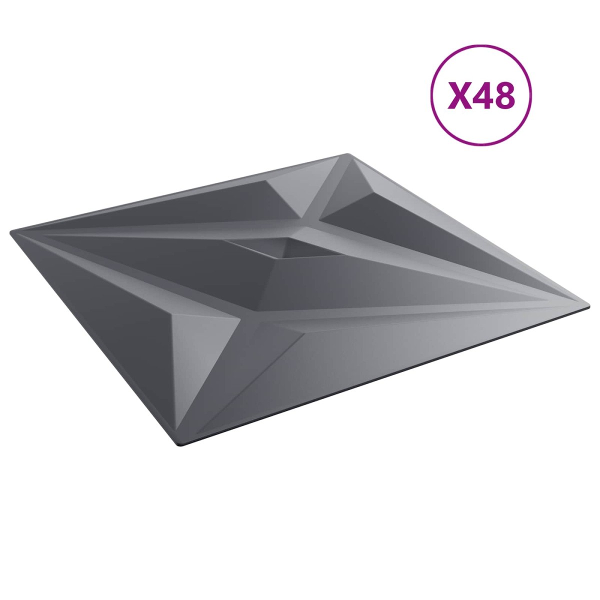 vidaXL Πάνελ τοίχου 48 τμχ. 50 x 50 cm Αστέρι Γκρι Φελιζόλ XPS