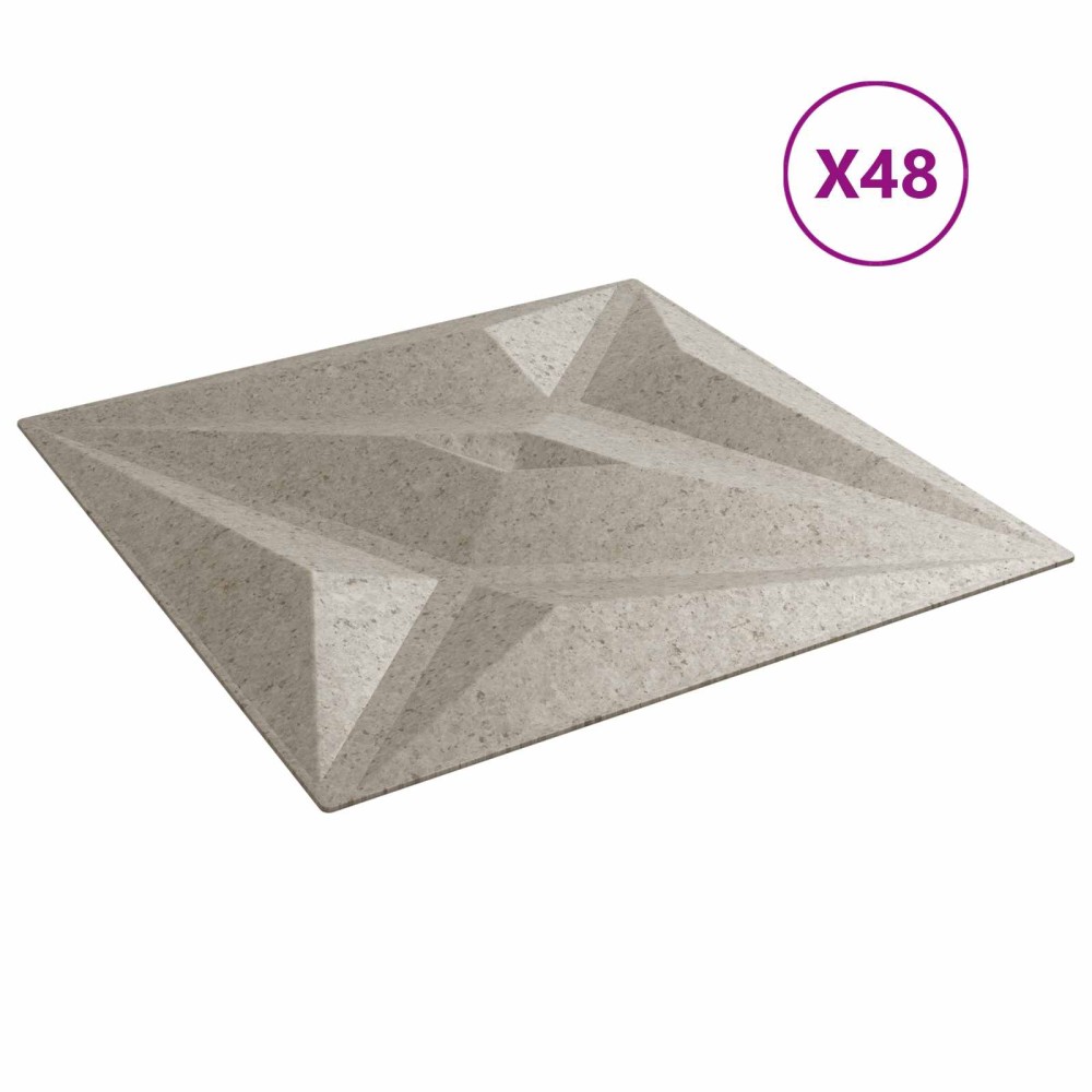 vidaXL Πάνελ τοίχου 48 τμχ. 50 x 50 cm Αστέρι Μπετόν Φελιζόλ XPS