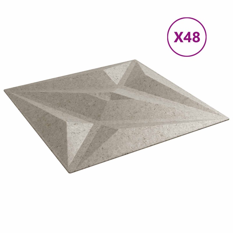 vidaXL Πάνελ τοίχου 48 τμχ. 50 x 50 cm Αστέρι Μπετόν Φελιζόλ XPS
