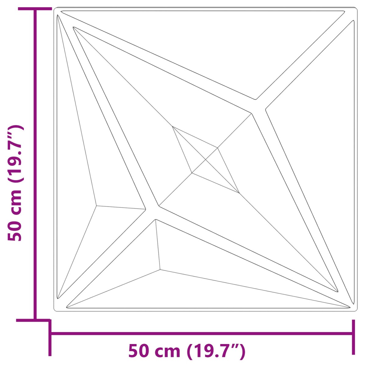 vidaXL Πάνελ τοίχου 48 τμχ. 50 x 50 cm Αστέρι Μπετόν Φελιζόλ XPS