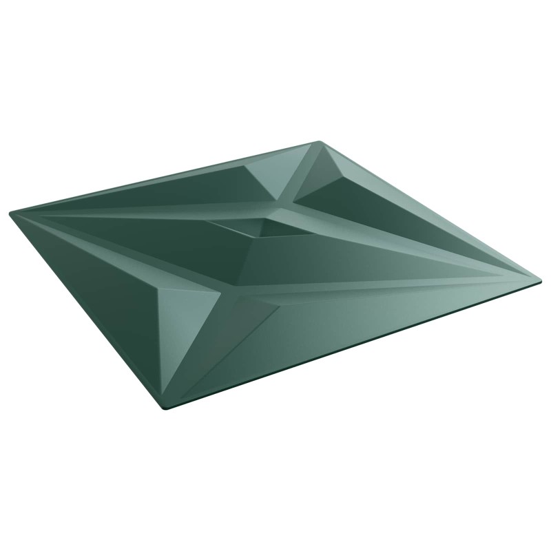 vidaXL Πάνελ τοίχου 12 τμχ. 50 x 50 cm Αστέρι Πράσινο Φελιζόλ XPS
