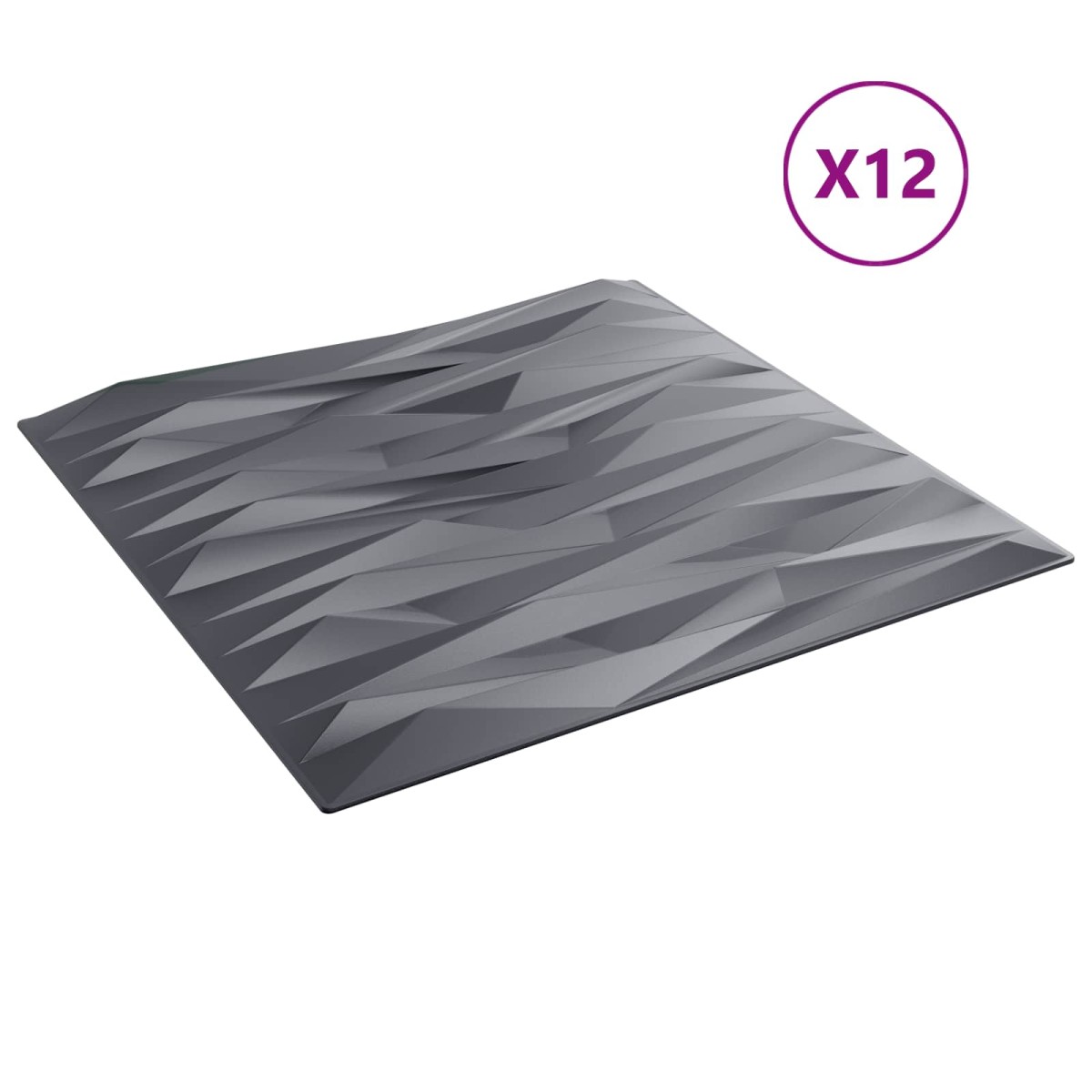 vidaXL Πάνελ τοίχου 12 τμχ. 50 x 50 cm Γκρίζο Πέτρες Φελιζόλ XPS