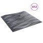 vidaXL Πάνελ τοίχου 12 τμχ. 50 x 50 cm Γκρίζο Πέτρες Φελιζόλ XPS