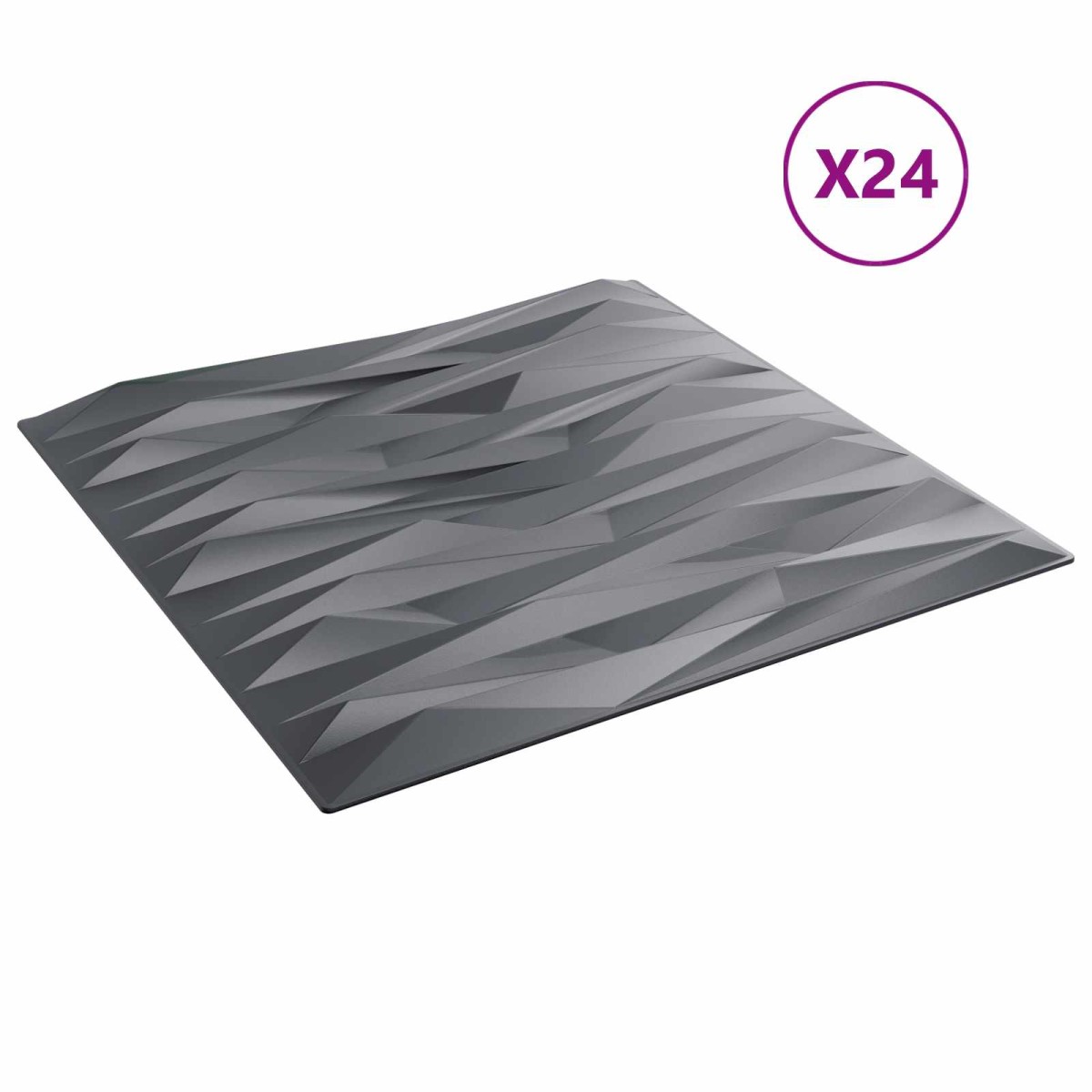 vidaXL Πάνελ τοίχου 24 τμχ. 50 x 50 cm Γκρίζο Πέτρες Φελιζόλ XPS