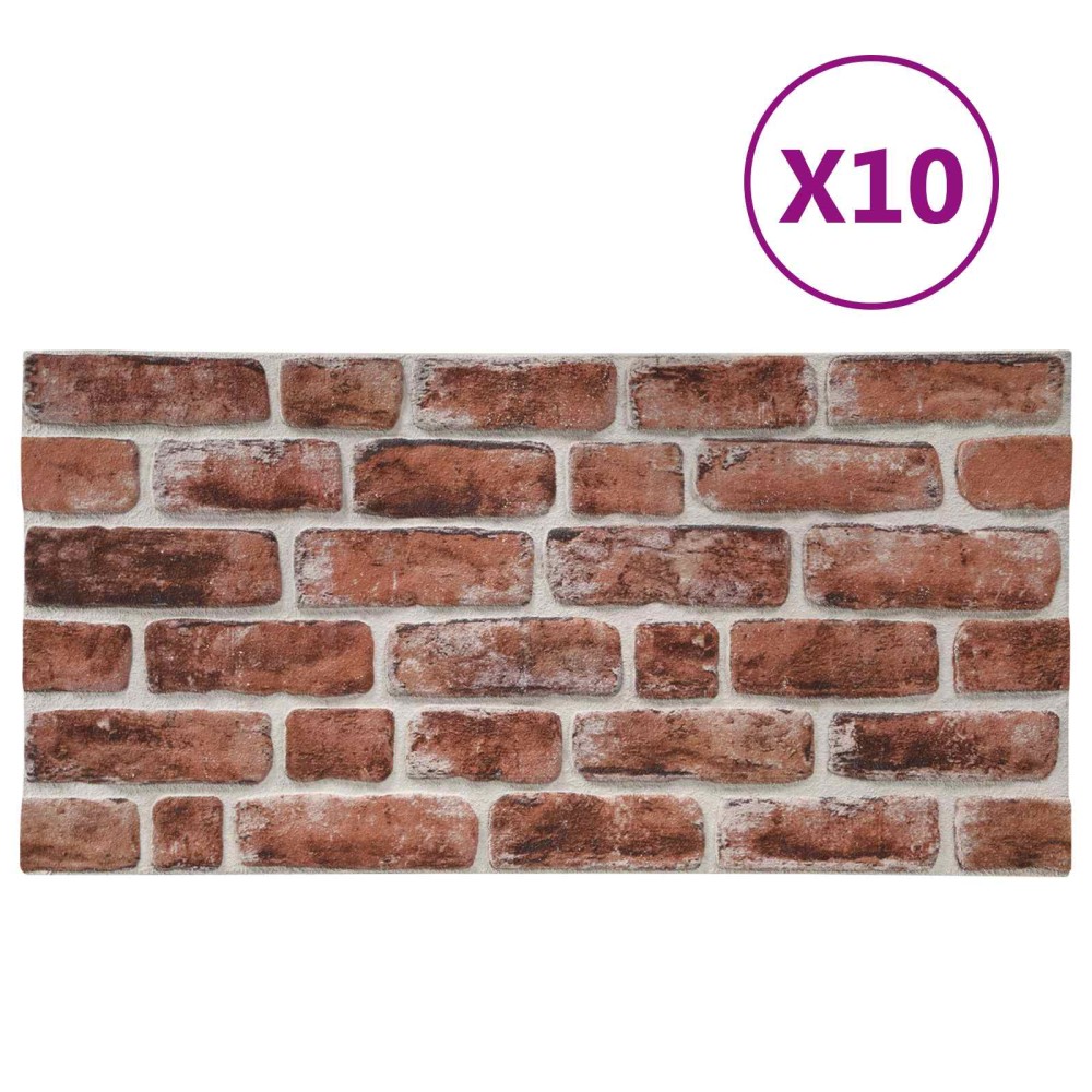 vidaXL Πάνελ τοίχου 10 τμχ. 100 x 50 cm Σκούρο Καφέ και Λευκό