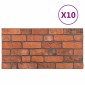 vidaXL Πάνελ τοίχου 10 τμχ. 100 x 50 cm Τερακότα Αφρός EPS