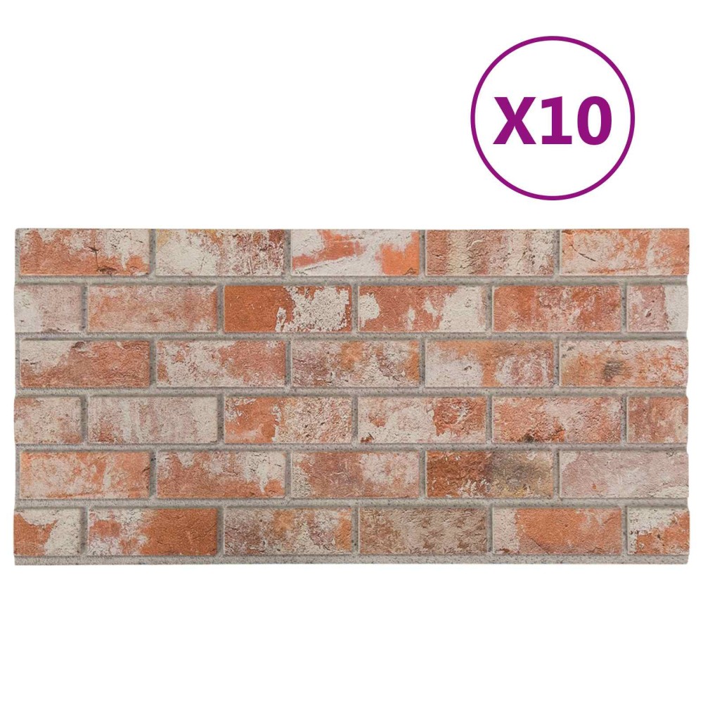 vidaXL Πάνελ τοίχου 10 τμχ. 100 x 50 cm Πορτοκαλί Αφρός EPS