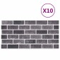 vidaXL Πάνελ τοίχου 10 τμχ. 100 x 50 cm Μαύρο και Γκρι Αφρός EPS