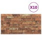 vidaXL Πάνελ τοίχου 10 τμχ. 100 x 50 cm Καφέ και Λευκό Αφρός EPS