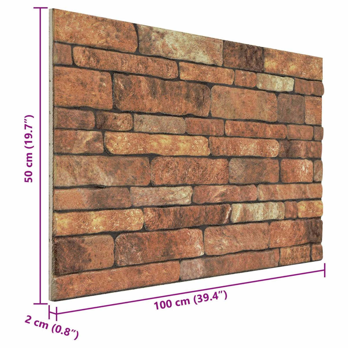 vidaXL Πάνελ τοίχου 10 τμχ. 100 x 50 cm Καφέ και Λευκό Αφρός EPS