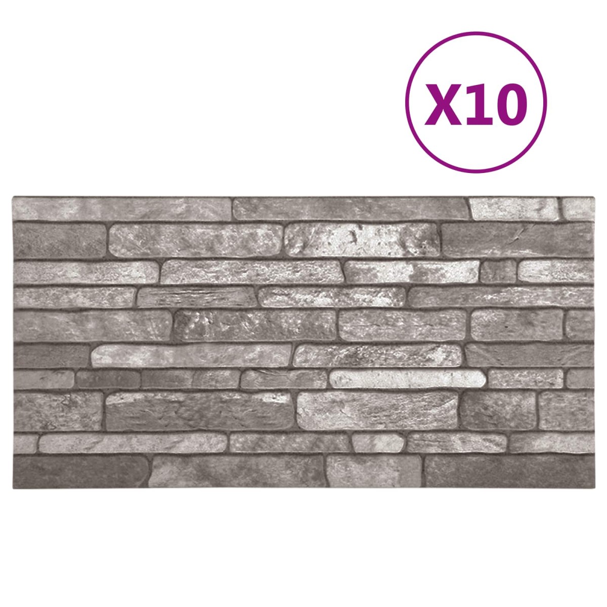 vidaXL Πάνελ τοίχου 10 τμχ. 100 x 50 cm Σκούρο Γκρι Αφρός EPS