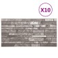 vidaXL Πάνελ τοίχου 10 τμχ. 100 x 50 cm Σκούρο Γκρι Αφρός EPS