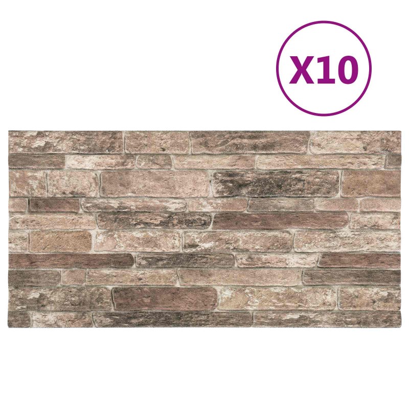 vidaXL Πάνελ τοίχου 10 τμχ. 100 x 50 cm Πολύχρωμο Αφρός EPS