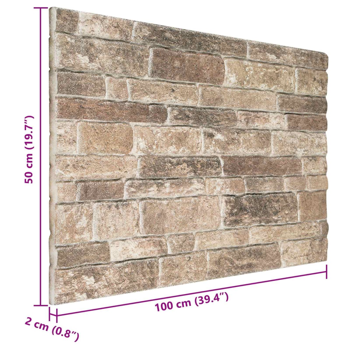 vidaXL Πάνελ τοίχου 10 τμχ. 100 x 50 cm Πολύχρωμο Αφρός EPS
