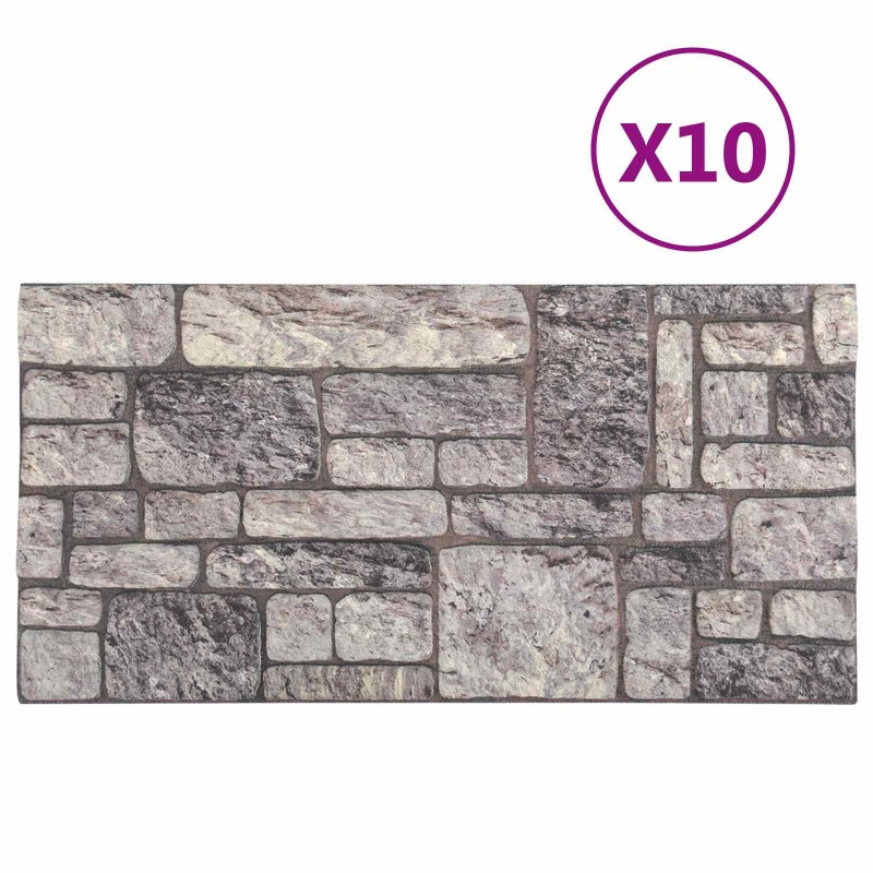 vidaXL Πάνελ τοίχου 10 τμχ. 100 x 50 cm Γκρι και Λευκό Αφρός EPS