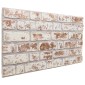 vidaXL Πάνελ τοίχου 10 τμχ. 100 x 50 cm Κόκκινο και Λευκό Αφρός EPS