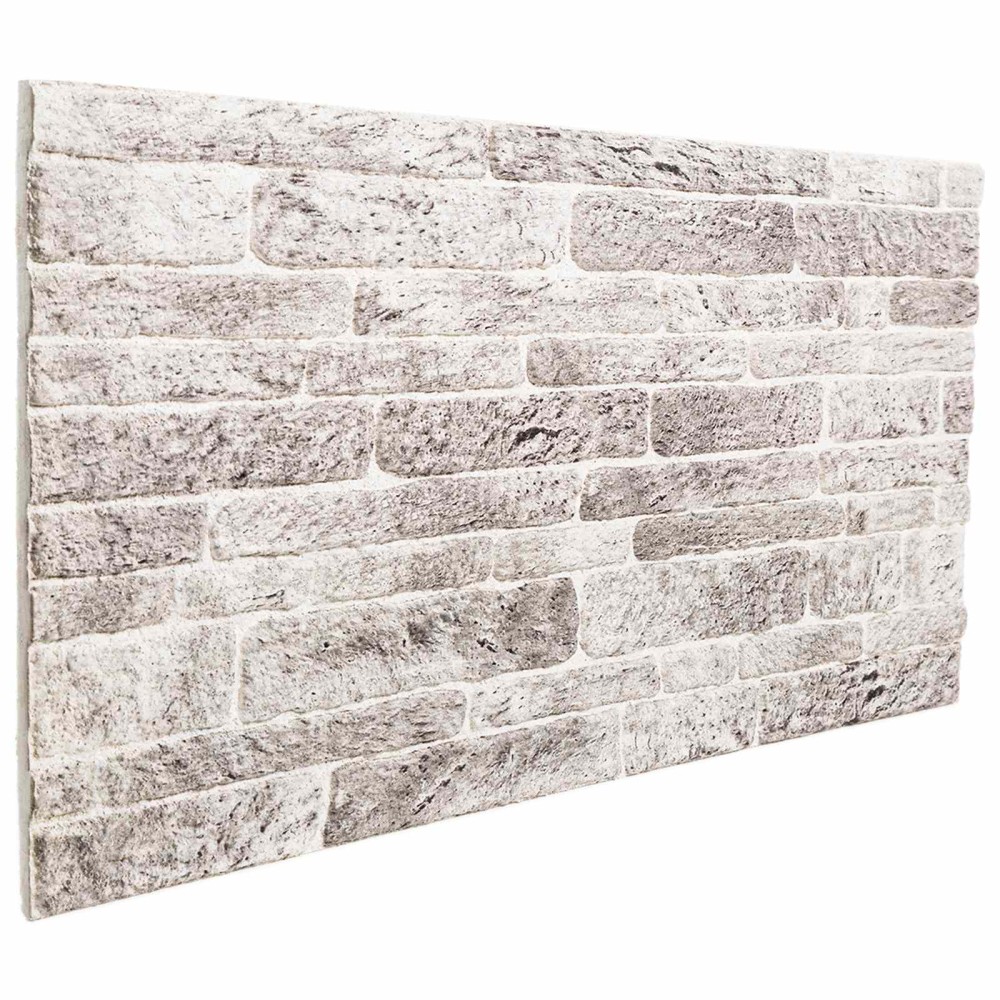 vidaXL Πάνελ τοίχου 10 τμχ. 100 x 50 cm Ανοιχτό Γκρι και Λευκό