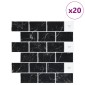 vidaXL Πλακάκι Subway 20 τεμ. Μαύρο Μάρμαρο 30 x 30 cm