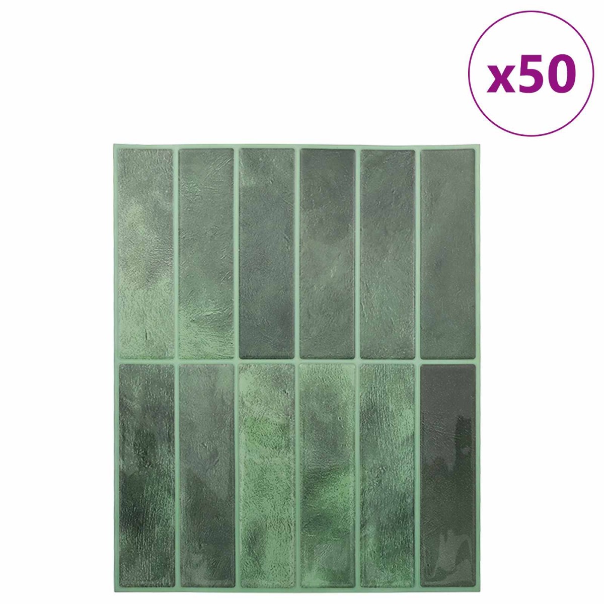 vidaXL Ορθογώνιο Πλακάκι 50 τεμ. Σκούρο Πράσινο 29 x 23 x 0,08 εκ