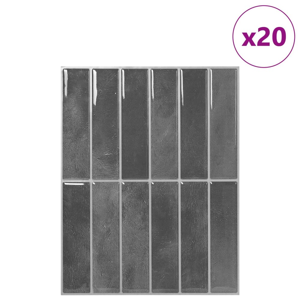 vidaXL Ορθογώνιο Πλακάκι 20 τεμ. Γκρι 29 x 23 x 0,08 εκ