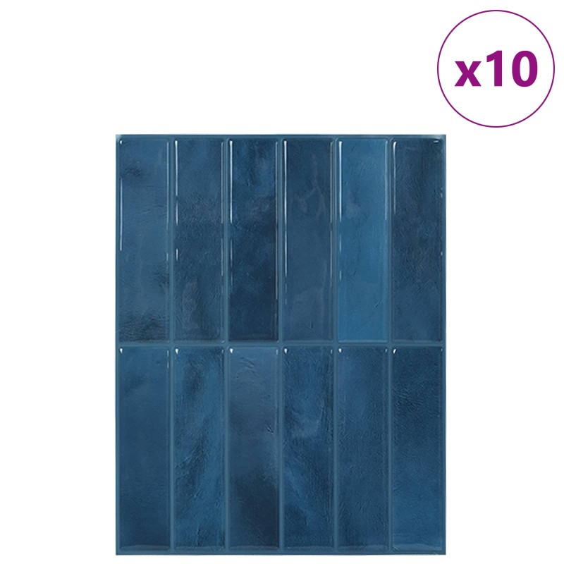 vidaXL Ορθογώνιο Πλακάκι 10 τεμ. Μπλε 29 x 23 x 0,08 εκ
