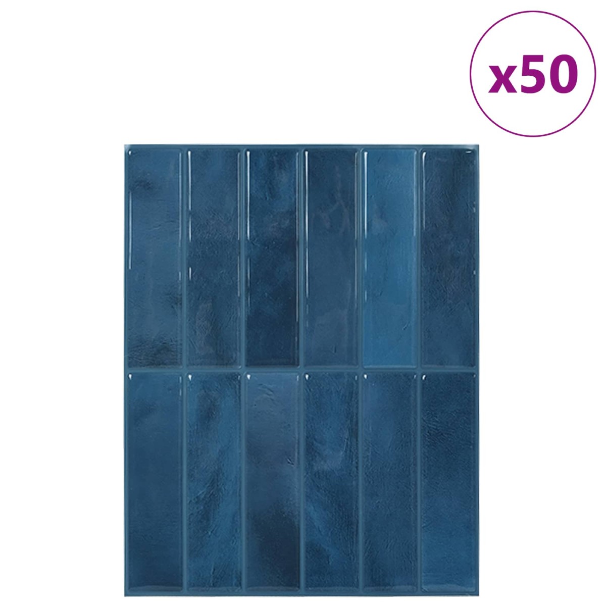 vidaXL Ορθογώνιο Πλακάκι 50 τεμ. Μπλε 29 x 23 x 0,08 εκ