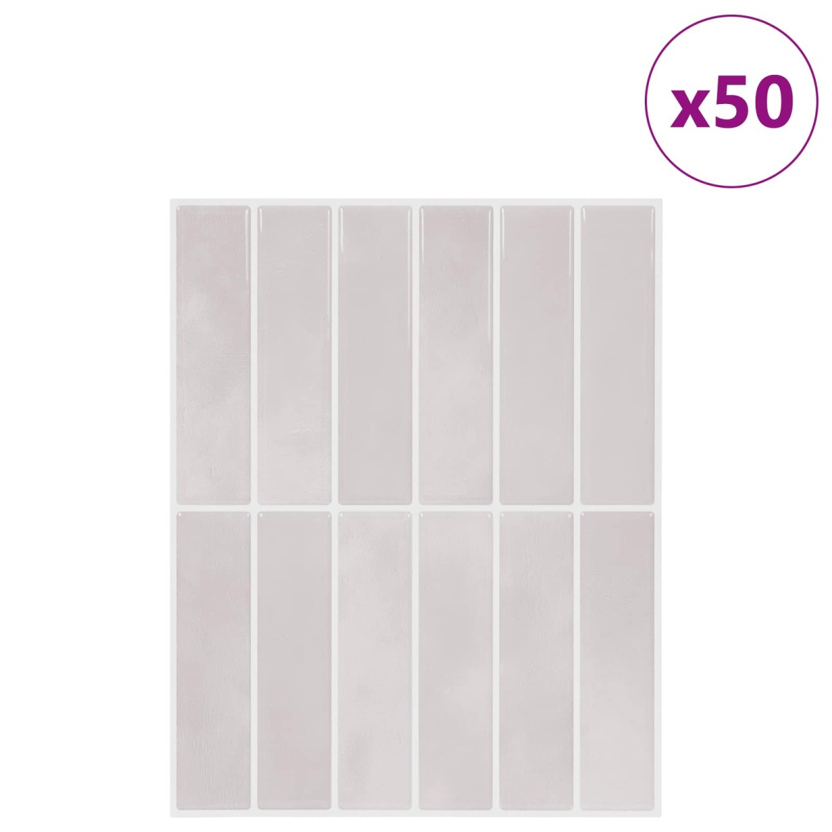 vidaXL Ορθογώνιο Πλακάκι 50 τεμ. Μπεζ 29 x 23 x 0,08 εκ