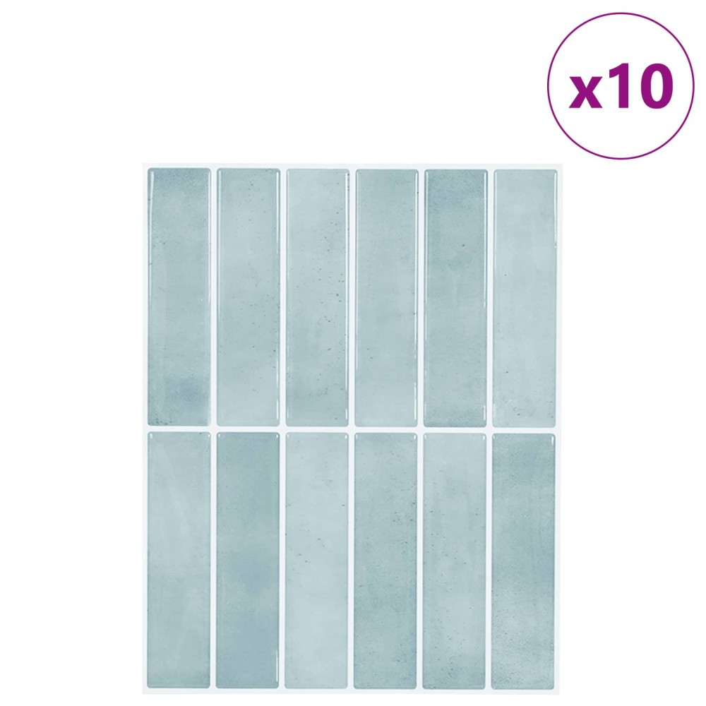 vidaXL Ορθογώνιο Πλακάκι 10 τεμ. Γκρι Πράσινο 29 x 23 x 0,08 εκ