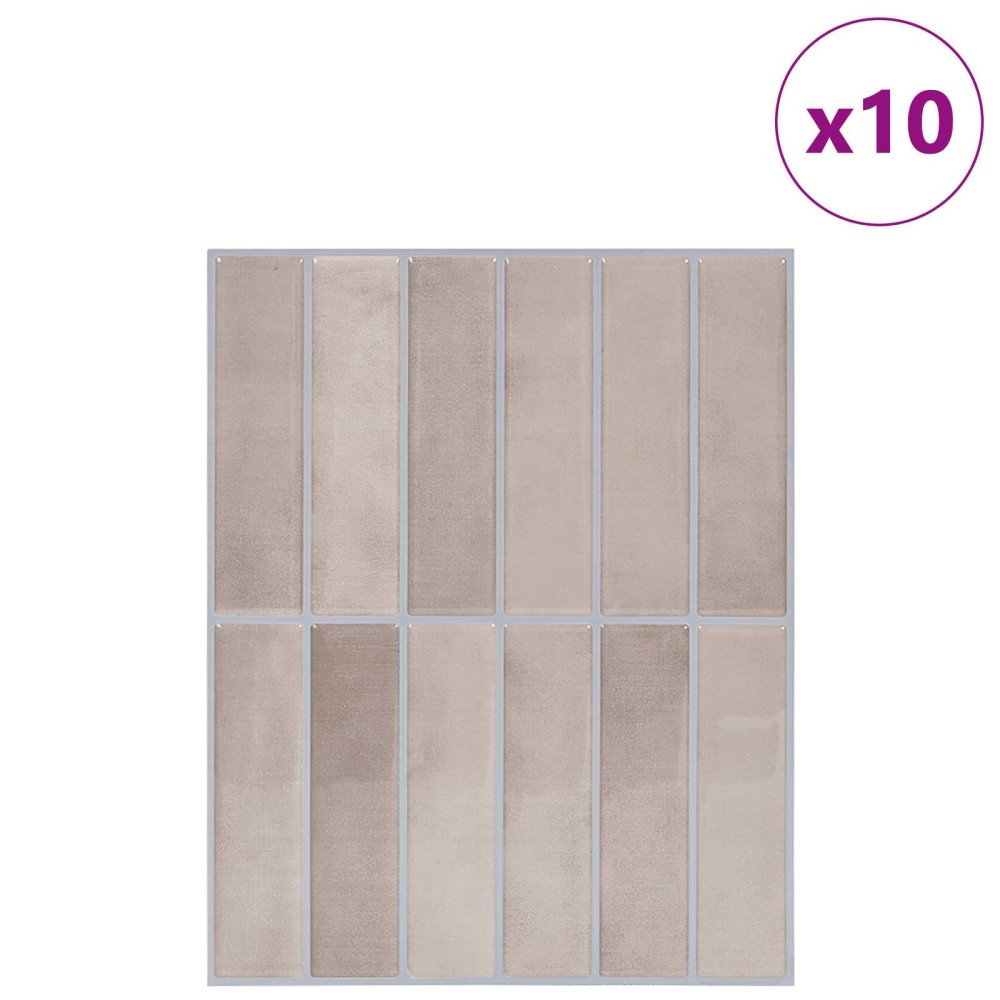 vidaXL Ορθογώνιο Πλακάκι 10 τεμ. Καφές Μπεζ 29 x 23 x 0,08 εκ