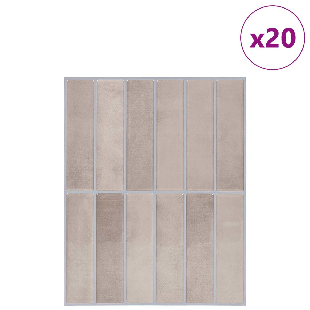 vidaXL Ορθογώνιο Πλακάκι 20 τεμ. Καφές Μπεζ 29 x 23 x 0,08 εκ