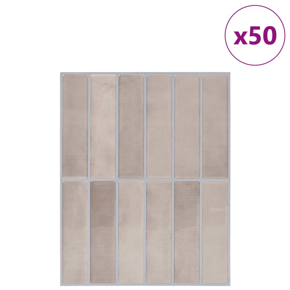 vidaXL Ορθογώνιο Πλακάκι 50 τεμ. Καφές Μπεζ 29 x 23 x 0,08 εκ