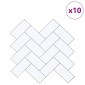 vidaXL Πλακάκι ψαροκόκαλο 10 τεμ. Λευκό Γκρι 30 x 30 cm