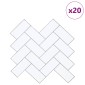 vidaXL Πλακάκι ψαροκόκαλο 20 τεμ. Λευκό Γκρι 30 x 30 cm