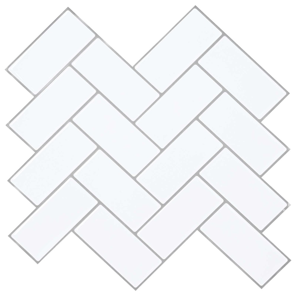 vidaXL Πλακάκι ψαροκόκαλο 50 τεμ. Λευκό Γκρι 30 x 30 cm