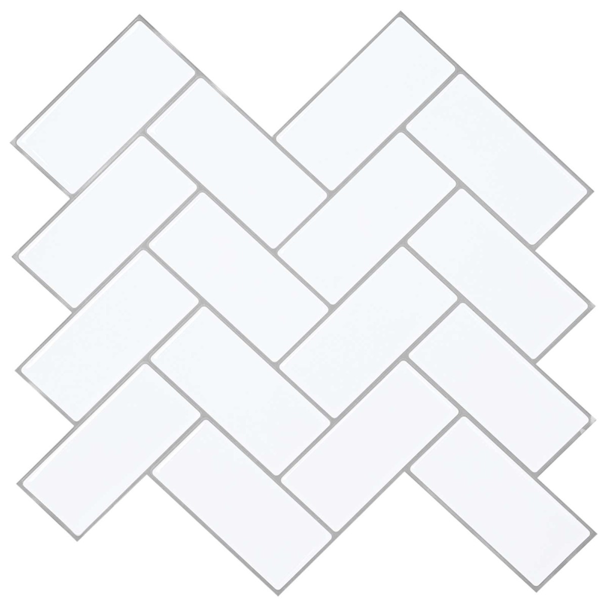 vidaXL Πλακάκι ψαροκόκαλο 50 τεμ. Λευκό Γκρι 30 x 30 cm