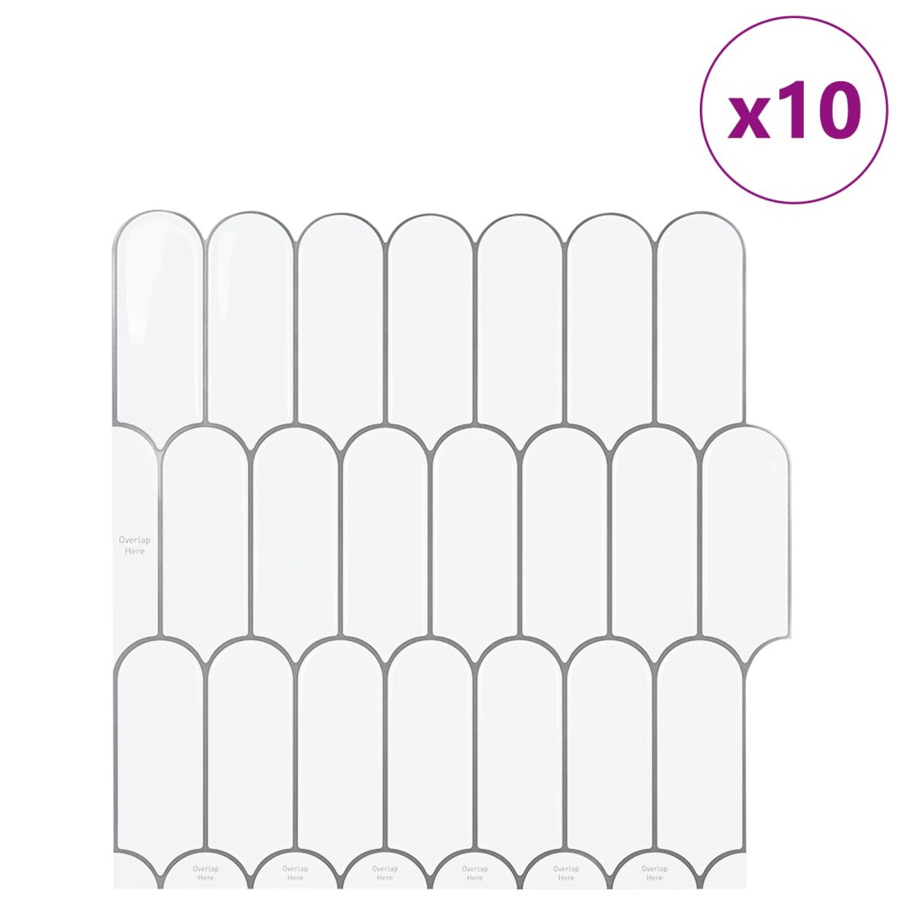 vidaXL Πλακάκι Φτερού 10 τεμ. Λευκό Γκρι 30 x 30 cm