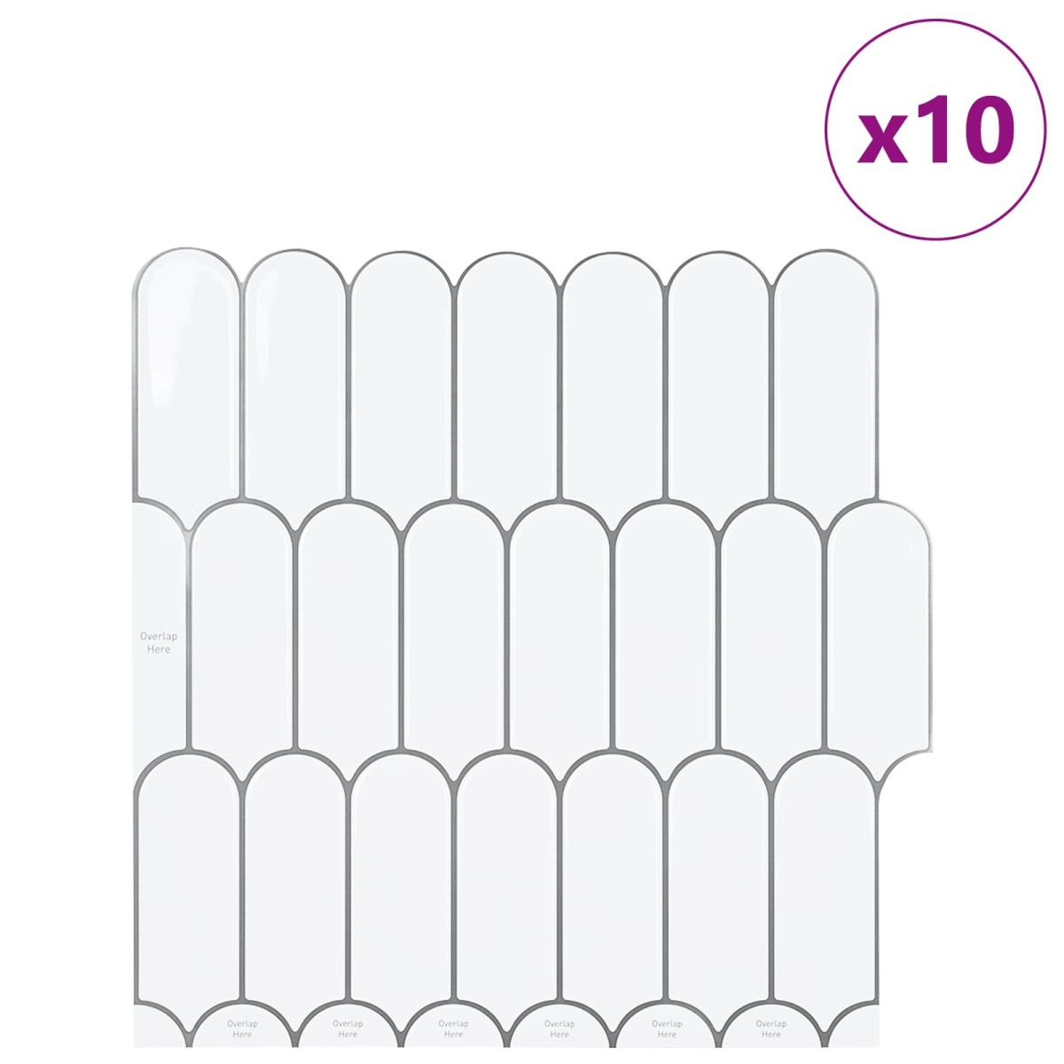 vidaXL Πλακάκι Φτερού 10 τεμ. Λευκό Γκρι 30 x 30 cm