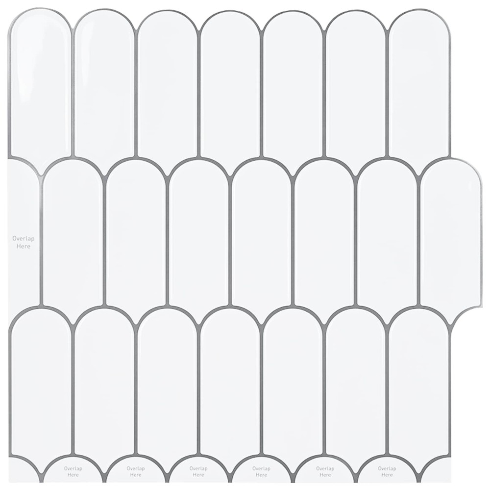 vidaXL Πλακάκι Φτερού 10 τεμ. Λευκό Γκρι 30 x 30 cm