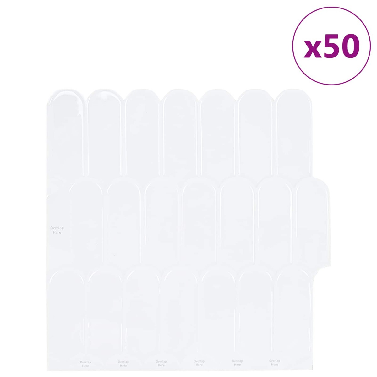 vidaXL Πλακάκι Φτερού 50 τεμ. Λευκό 30 x 30 cm Πολυουρεθάνη και PET