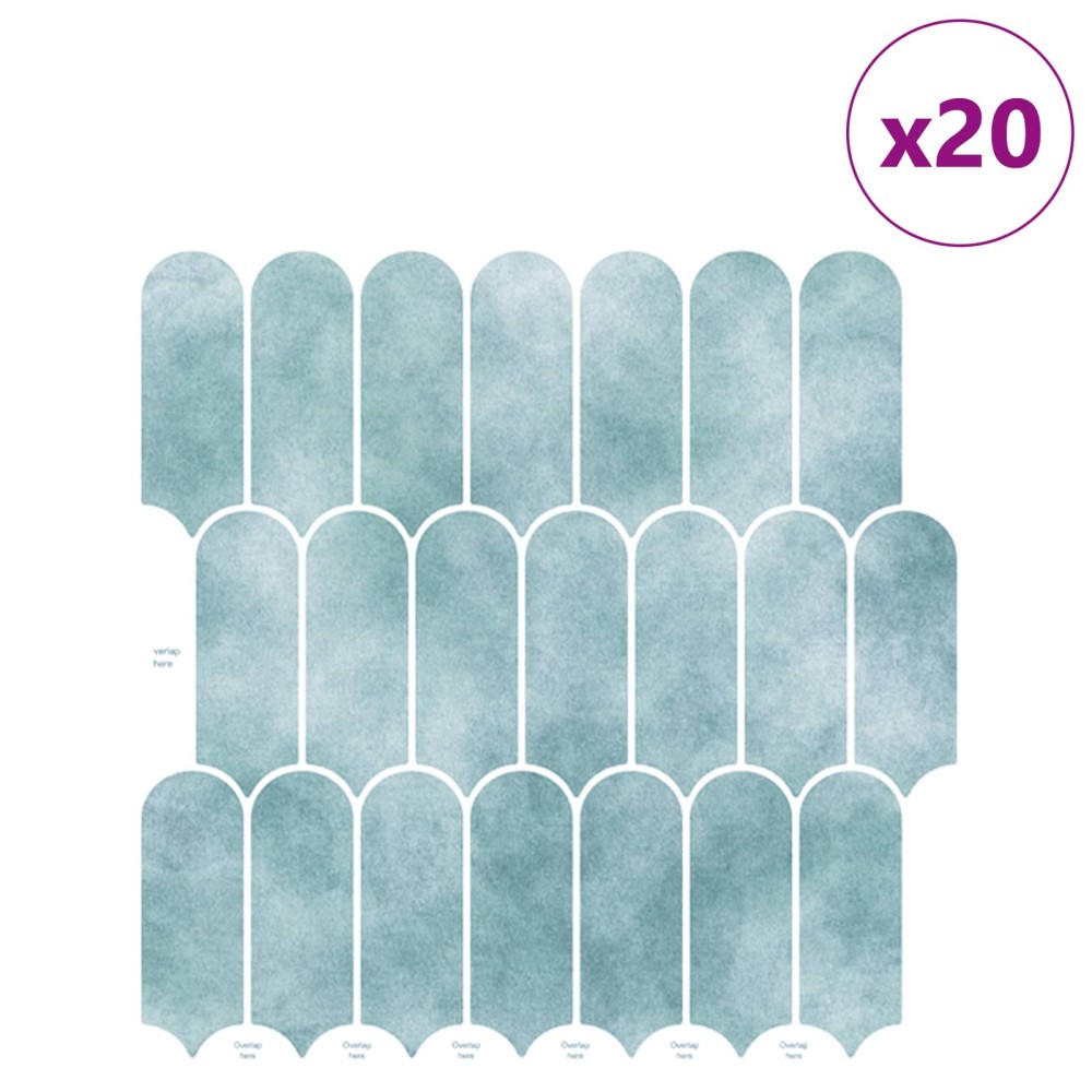 vidaXL Πλακάκι Φτερού 20 τεμ. Πράσινο 30 x 30 cm Πολυουρεθάνη και PET