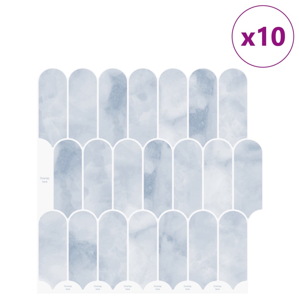 vidaXL Πλακάκι Φτερού 10 τεμ. Γαλάζιο 30 x 30 cm Πολυουρεθάνη και PET
