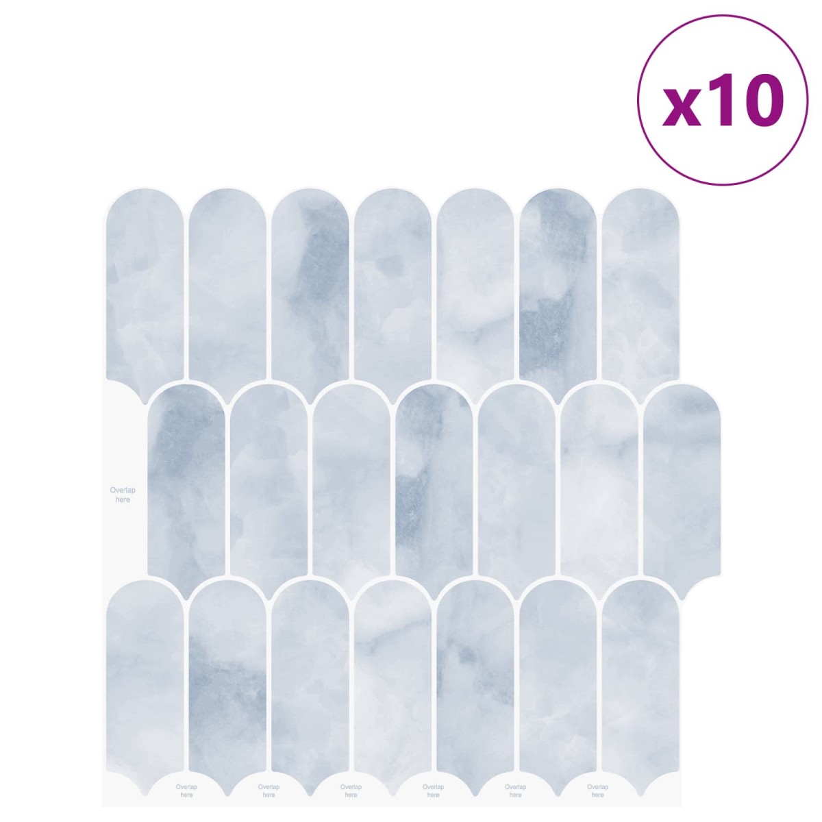 vidaXL Πλακάκι Φτερού 10 τεμ. Γαλάζιο 30 x 30 cm Πολυουρεθάνη και PET