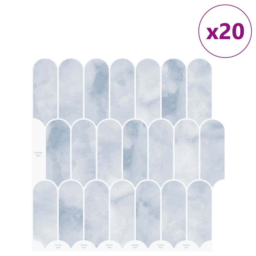 vidaXL Πλακάκι Φτερού 20 τεμ. Γαλάζιο 30 x 30 cm Πολυουρεθάνη και PET